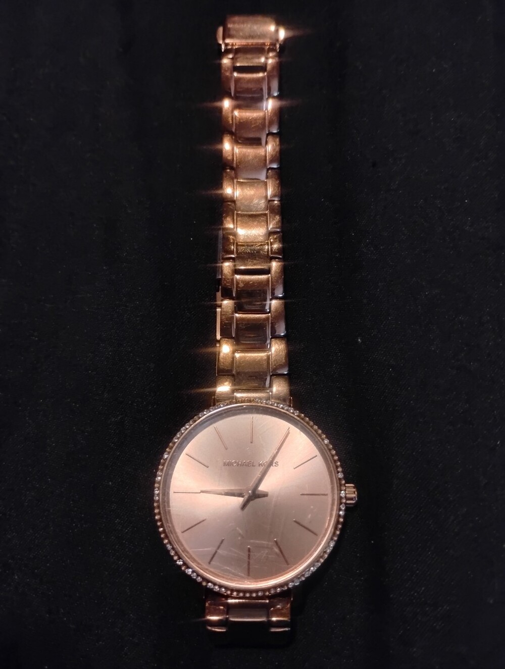Michael Kors Rose Gold Women's Bracelet Watch with Crystal Bezel